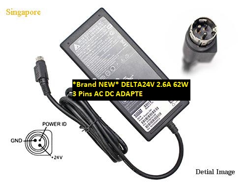 *Brand NEW* DELTA TADP-65AB A 01750151330 24V 2.6A 62W 3 Pins AC DC ADAPTE POWER SUPPLY